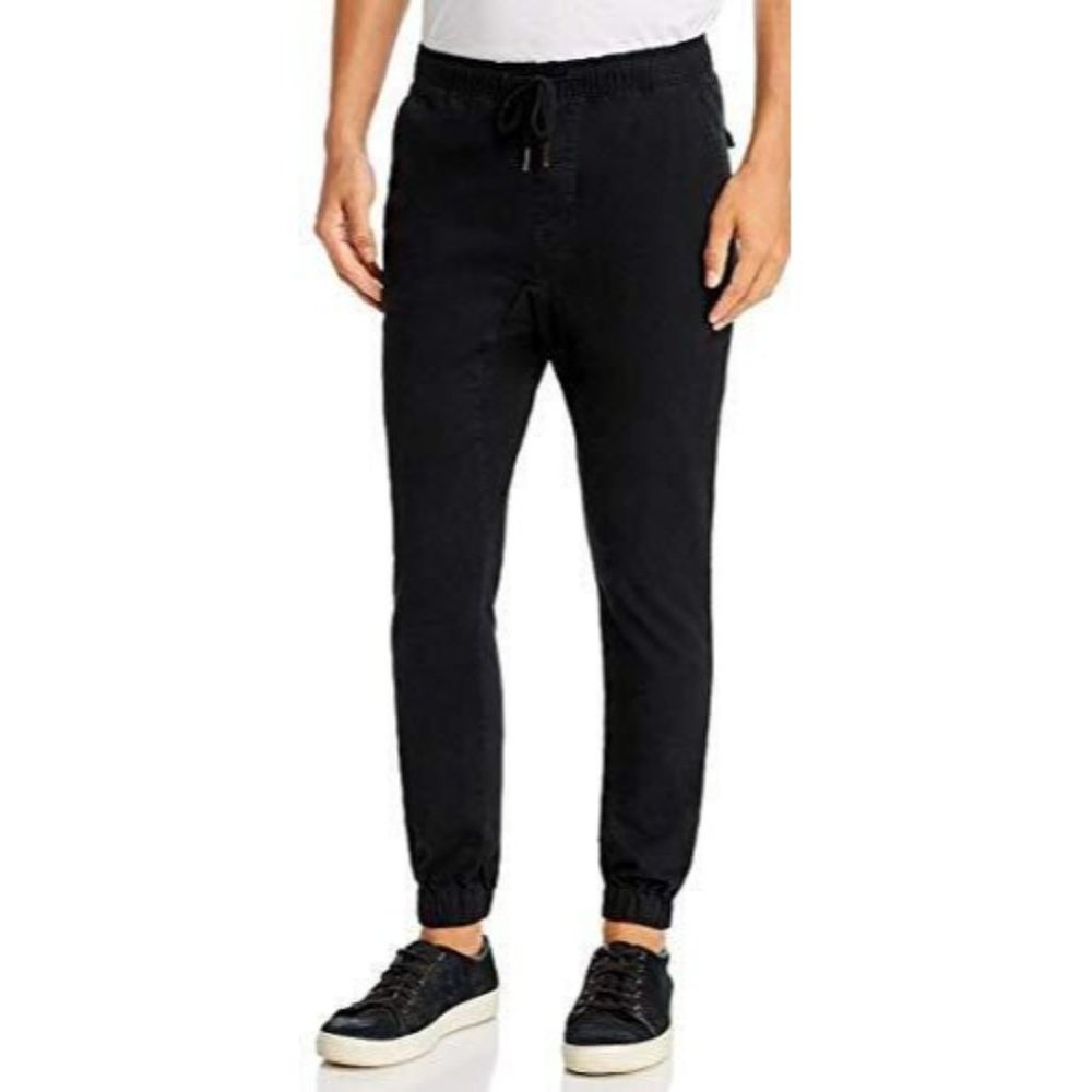Pacific & Park Black Core Twill Slim Fit Jogger Pants, US Small